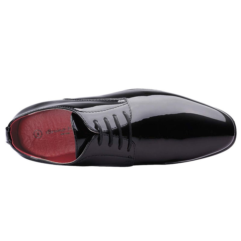 Bruno Marc Men's Faux Patent Leather Tuxedo Dress Shoes Classic Lace-up Formal Oxford,Size 7.5,Black,CEREMONY-06 - Image 4